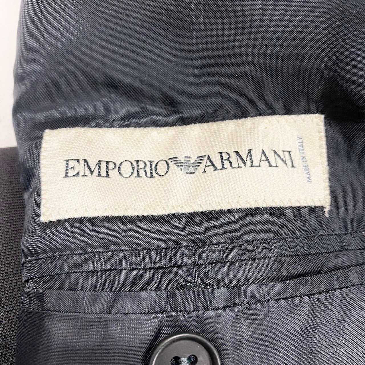 58g5 【美品】EMPORIO ARMANI エンポリオアルマーニ テーラードジャケット パイピングデザイン イタリア製 50サイズ グレー メンズ 男性用u02t