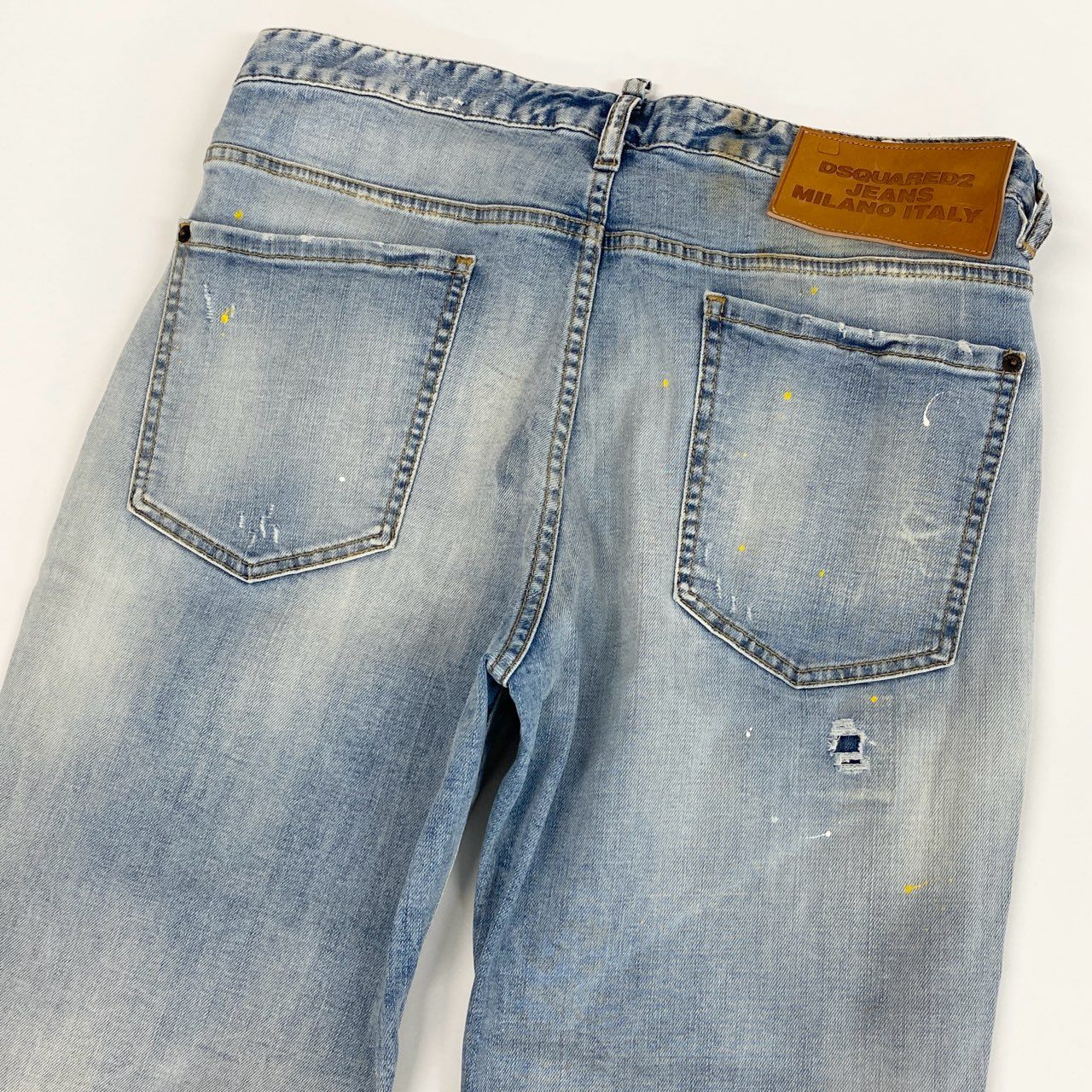 11j6 DSQARED2 ディースクエアード BIG BROTHER JEAN デニムパンツ ジーンズ ペイント加工 イタリア製 ボトムス S74LB0980 48 Mサイズ相当 インディゴブルー コットン メンズo07t