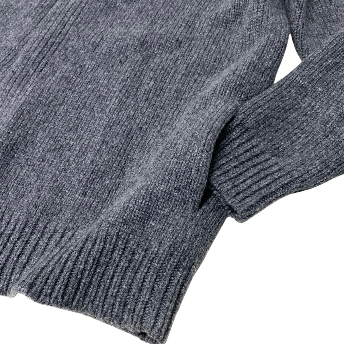 10i28 【美品】A-K-R-I-S- アクリス カシミヤニットカーディガン ニットセーター ミドル丈 44サイズ グレー カシミヤ100％ レディース 女性用u02t
