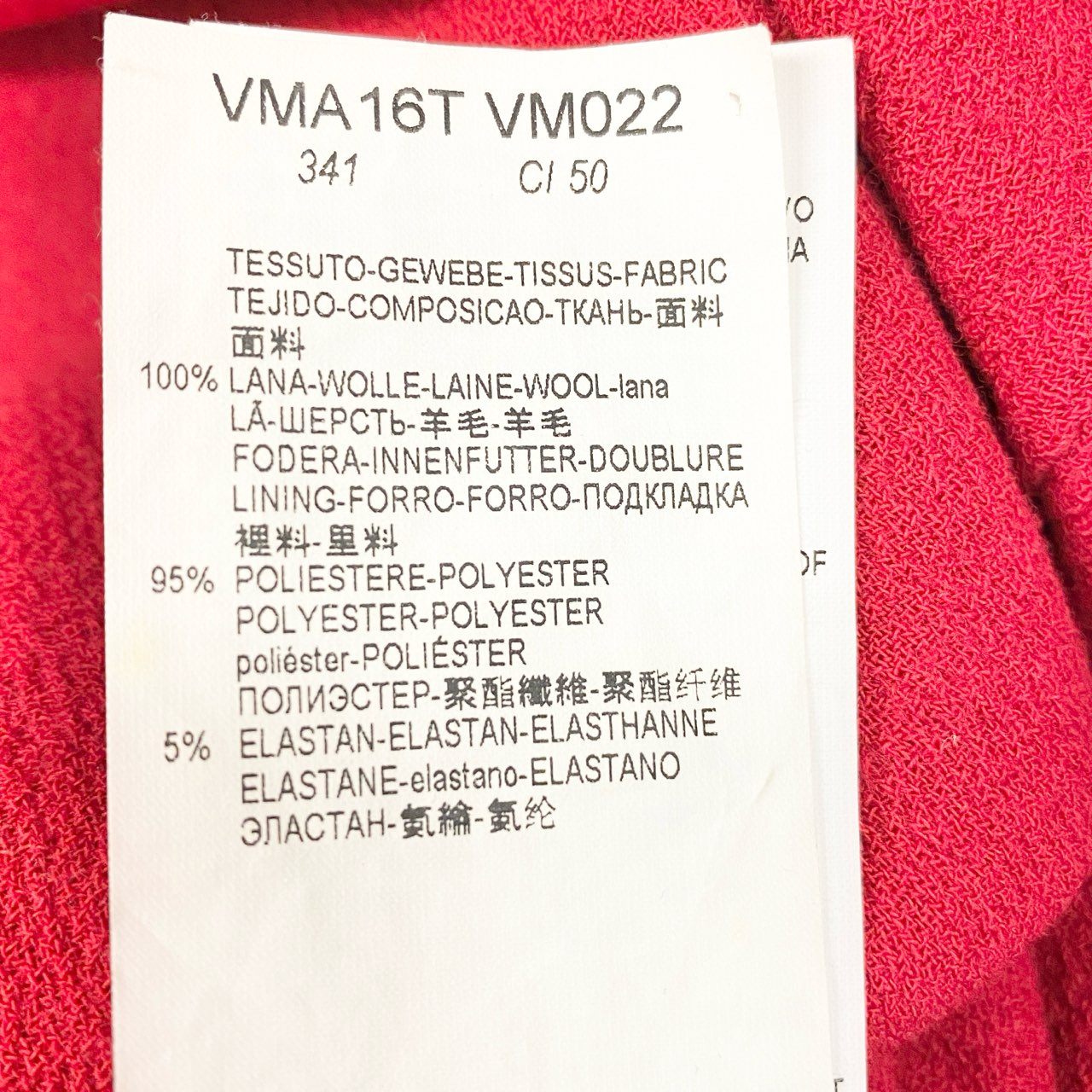 44d3 ARMANI COLLEZIONI アルマーニコレツィオーネ ノースリーブワンピース Aライン 伸縮ストレッチ〇 ウール100％ レディース 女性用 42 レッドo07t
