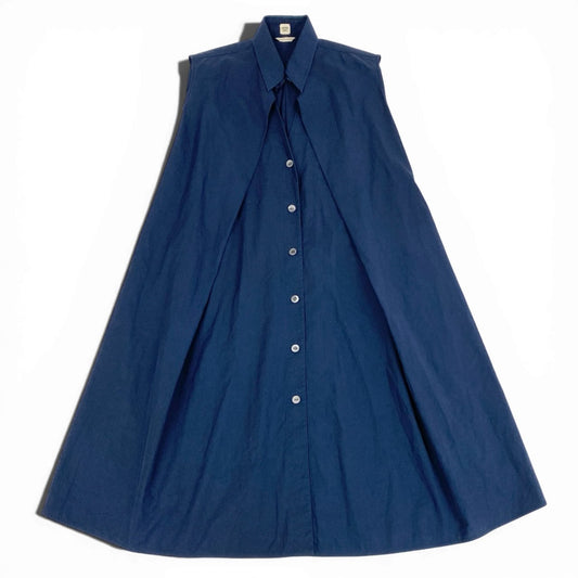 b23 HERMES エルメス レイヤード シャツワンピース サイズ38 ネイビー Layered Shirt Dress フランス製t18r