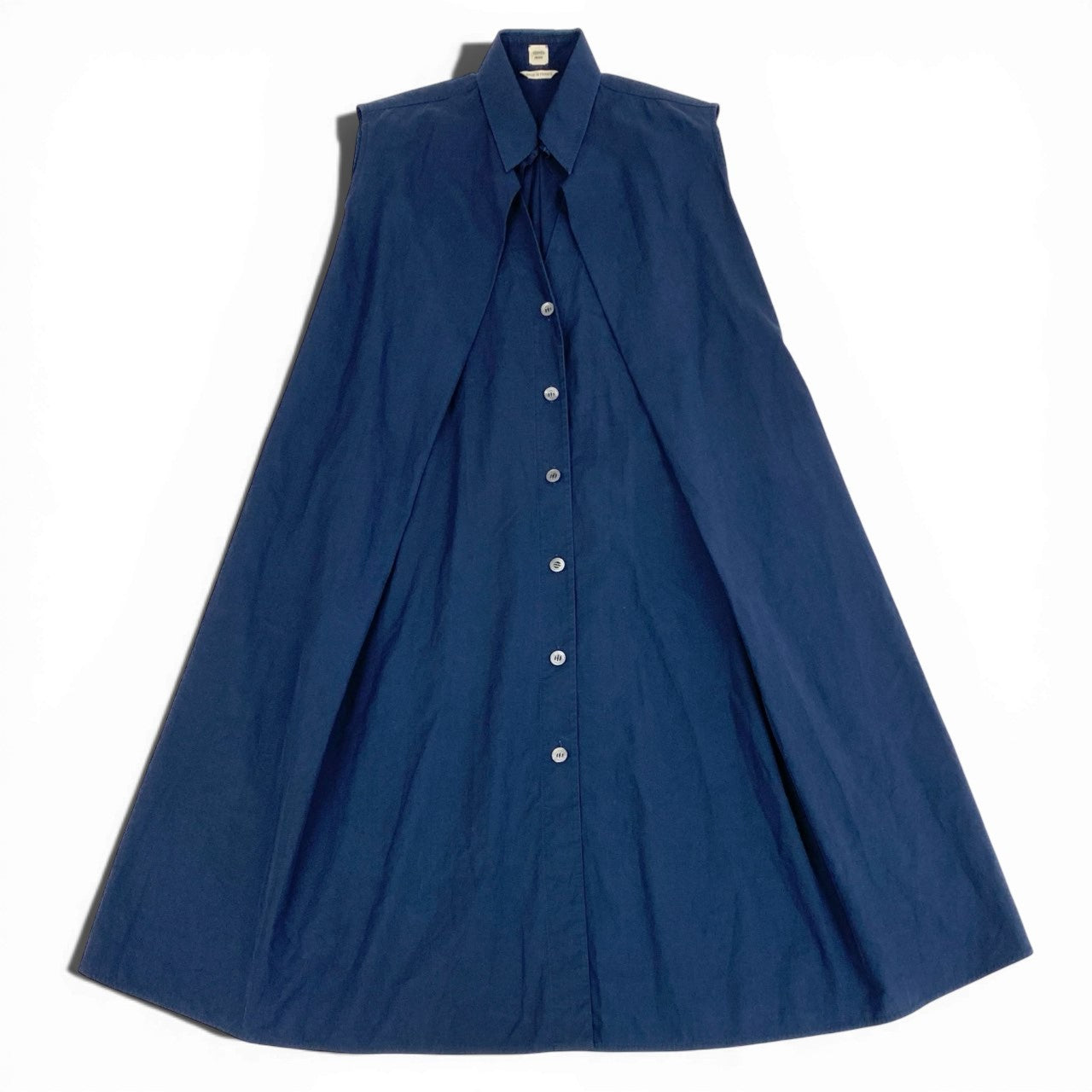 84b23 HERMES エルメス レイヤード シャツワンピース サイズ38 ネイビー Layered Shirt Dress フランス製t18r