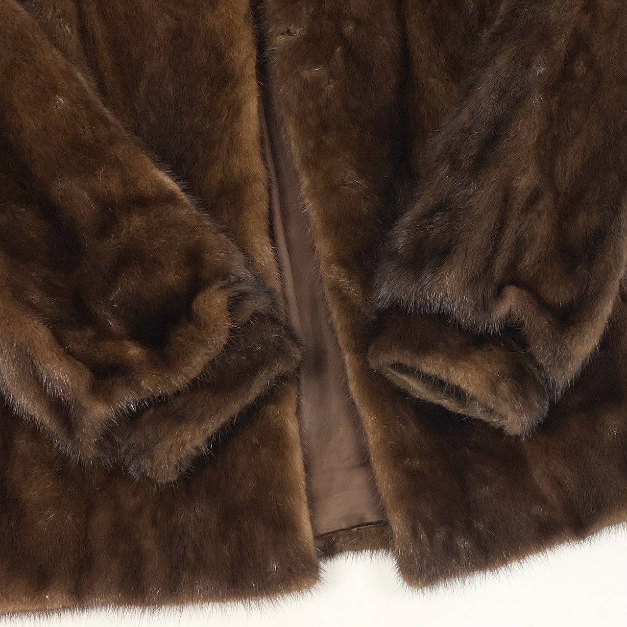 40L10 SAGA MINK サガミンク 銀サガ マホガニーミンク ファーコート サイズ13号 ブラウン 最高級本毛皮 MINK FUR ポケット有t18r