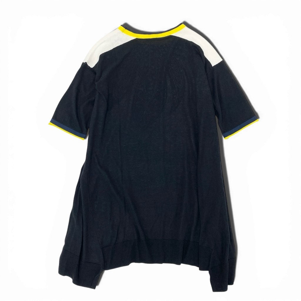 63a12 TOKUKO 1er VOL トクコプルミエヴォル 7分袖 チュニックワンピース コットンニット 刺繡 レディース 女性用 9 ブラック ホワイト イエロー 綿100％u02t