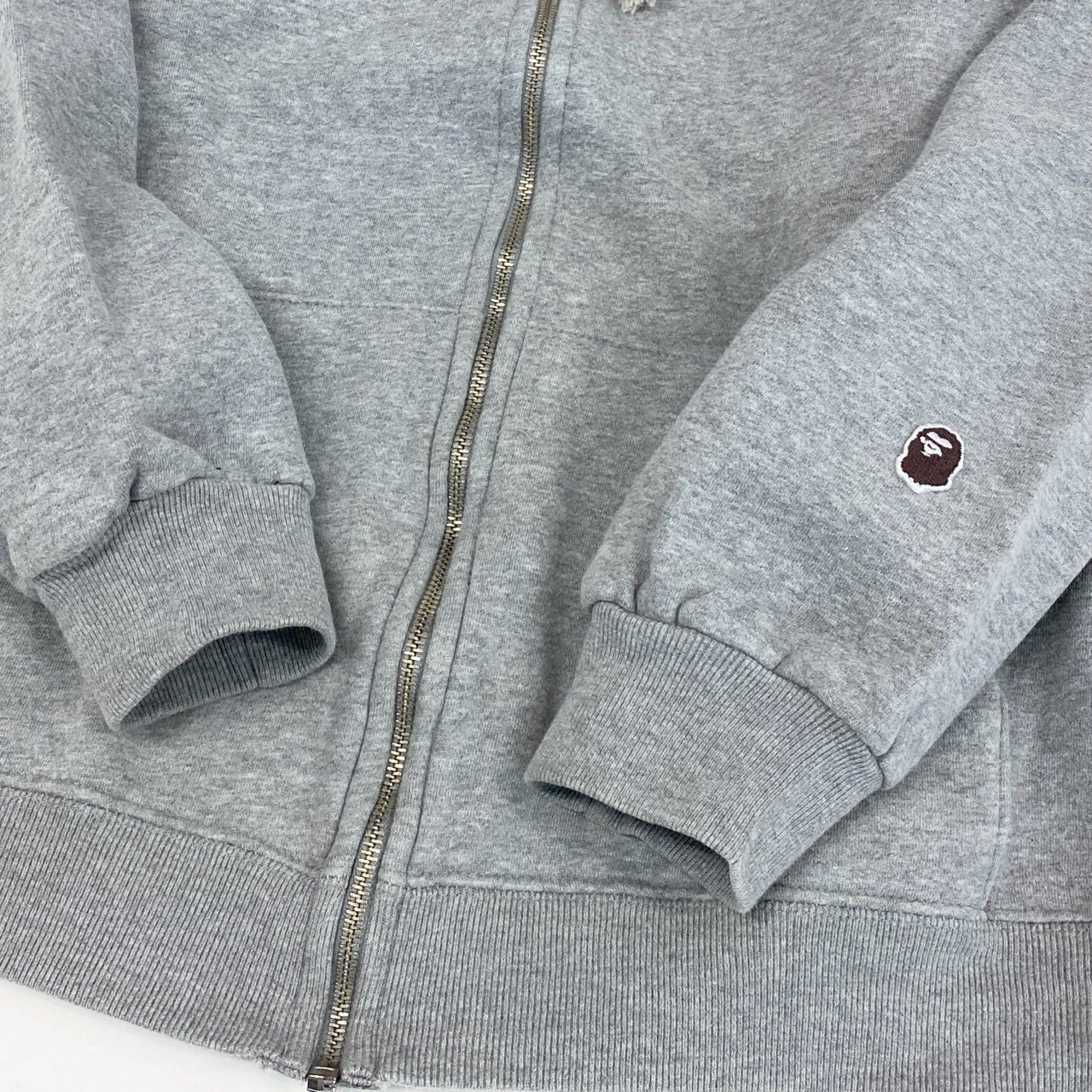 49f2 A BATHING APE アベイシングエイプ 初期 ジップパーカー ロゴジップフーディ トップス バックプリント VINTAGE ヴィンテージ Lサイズ グレー コットン
