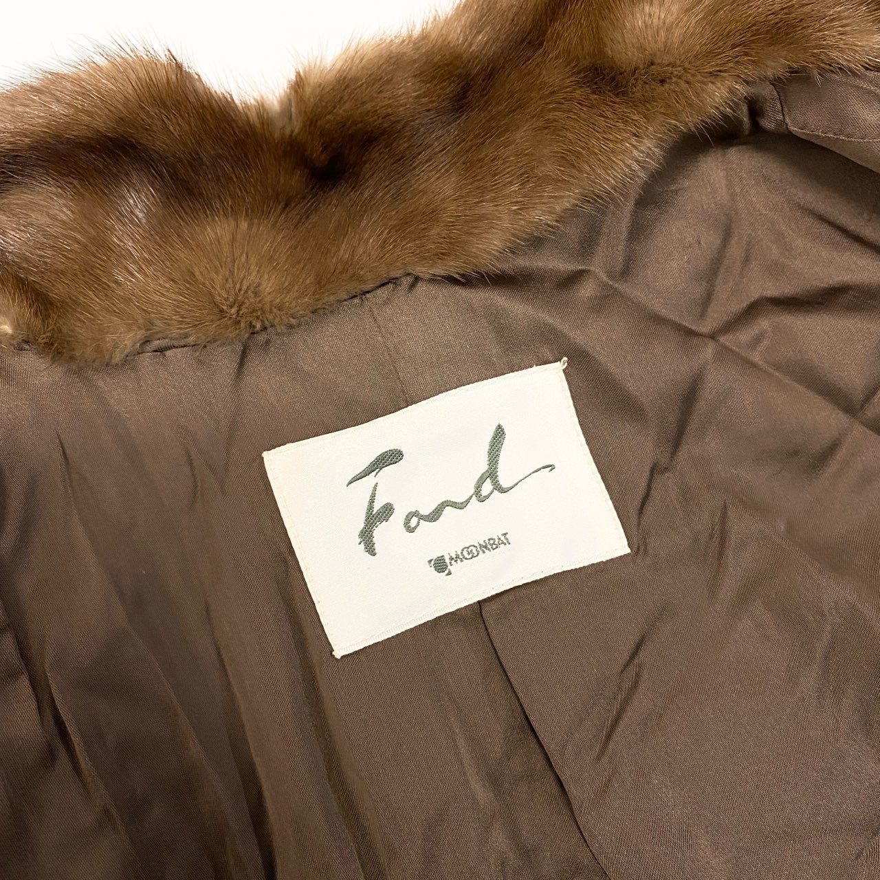 67a24 MOON BAT ムーンバット パステルミンク ロングコート サイズ9～11 茶系 本毛皮 Mink Fur Long Coat 毛質◎t18r