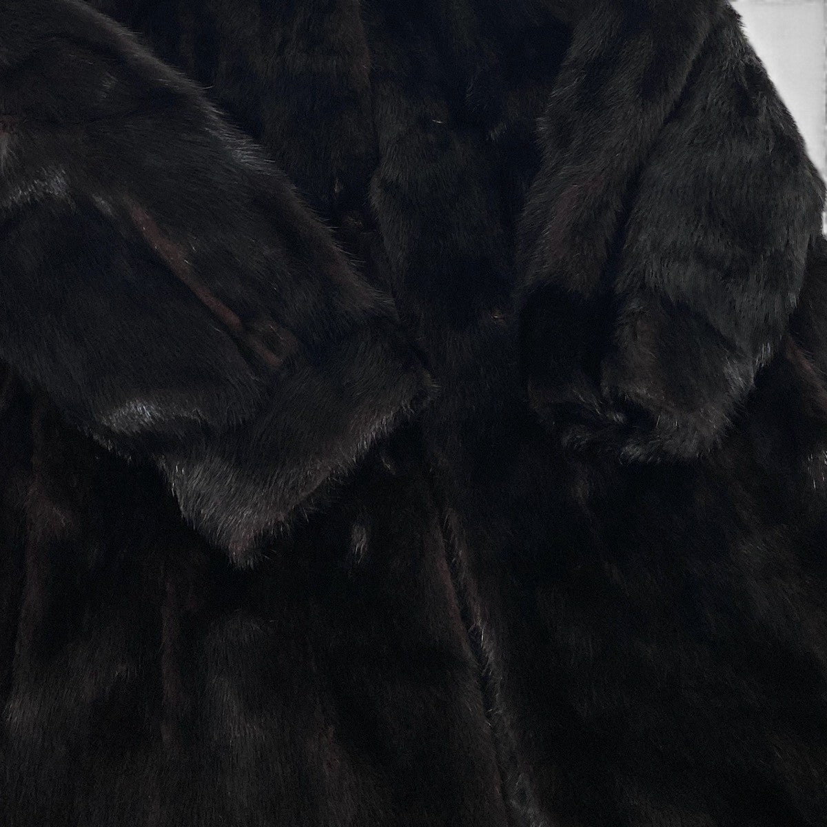36j7 ダークミンク ロングコート サイズ13 ブラック 本毛皮 Dark Mink Fur Long Coat リアルファーt18r