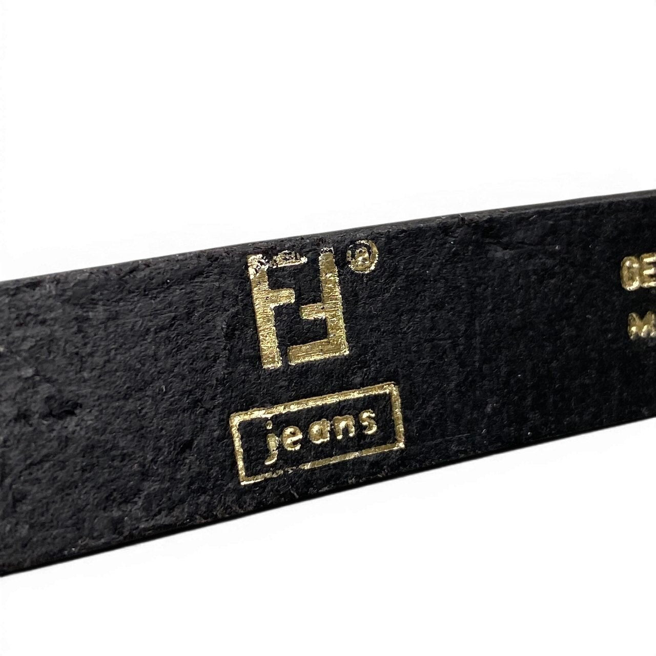 f10 FENDI jeans フェンディジーンズ ロゴプレート レザーベルト 細ベルト サイズ40 ダークブラウン レディース 女性用u02t
