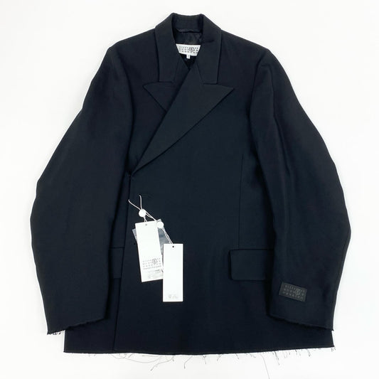 46e9 《未使用品》 MM6 Maison Margiela エムエムシックス メゾンマルジェラ 2024-25AW ダブルブレスト ブレザー S62BN0105 38 ブラック 現行 ジャケット タグ付き
