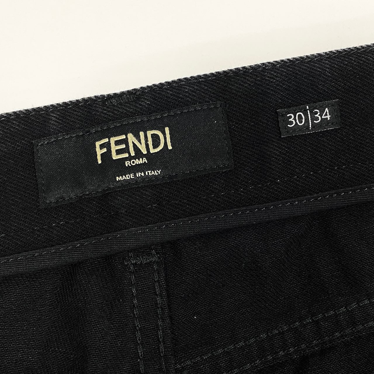 9c20 FENDI フェンディ ズッカ装飾 デニムパンツ ジーパン 30 ブラック系 メンズsn1