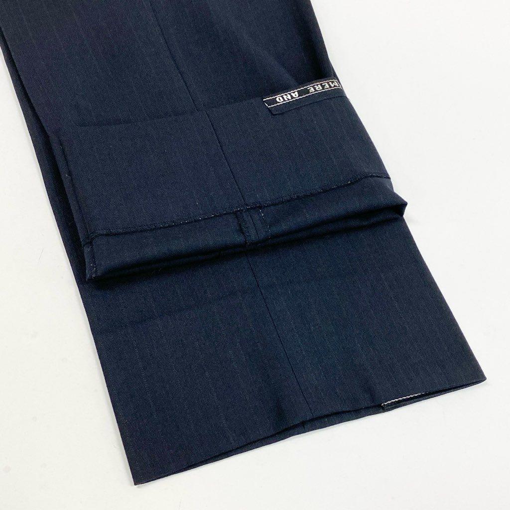 62l24 Burberry's バーバリーズ スーツセットアップ テーラードジャケット スラックス カシミヤ混 ストライプ BB5サイズ ネイビー メンズo07t