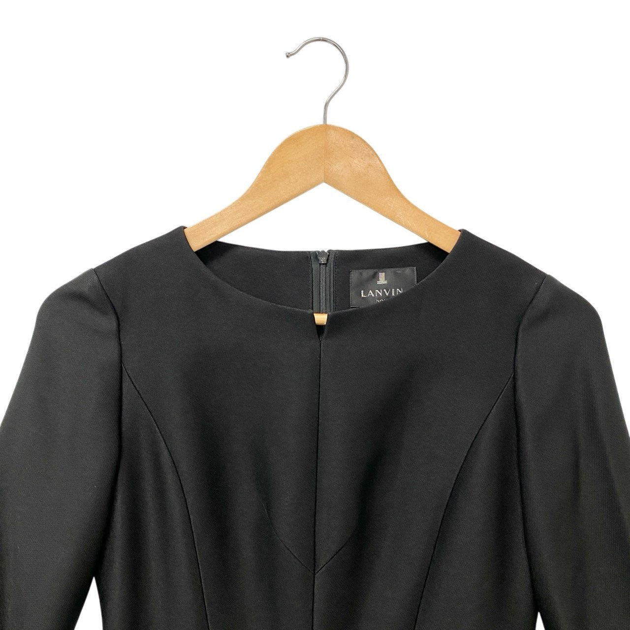 12b19《美品》 LANVIN ランバン 東京ソワール社製 ブラックフォーマル ジャケット ワンピース 冠婚葬祭 34 ブラック レディースu02t