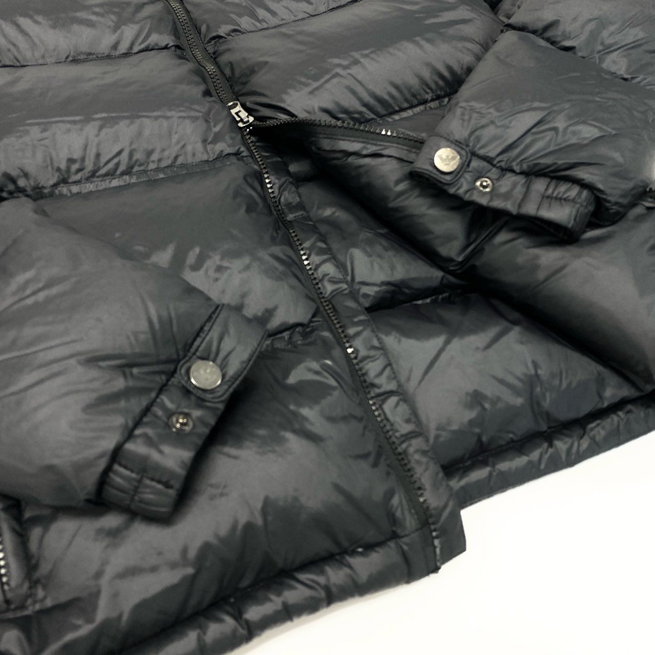 57L8 EMPORIO ARMANI エンポリオアルマーニ ダウンジャケット フード取り外し可 アウター ダブルジップ メンズ 紳士服 6YPB25 PNE2Z M ブラックu02t