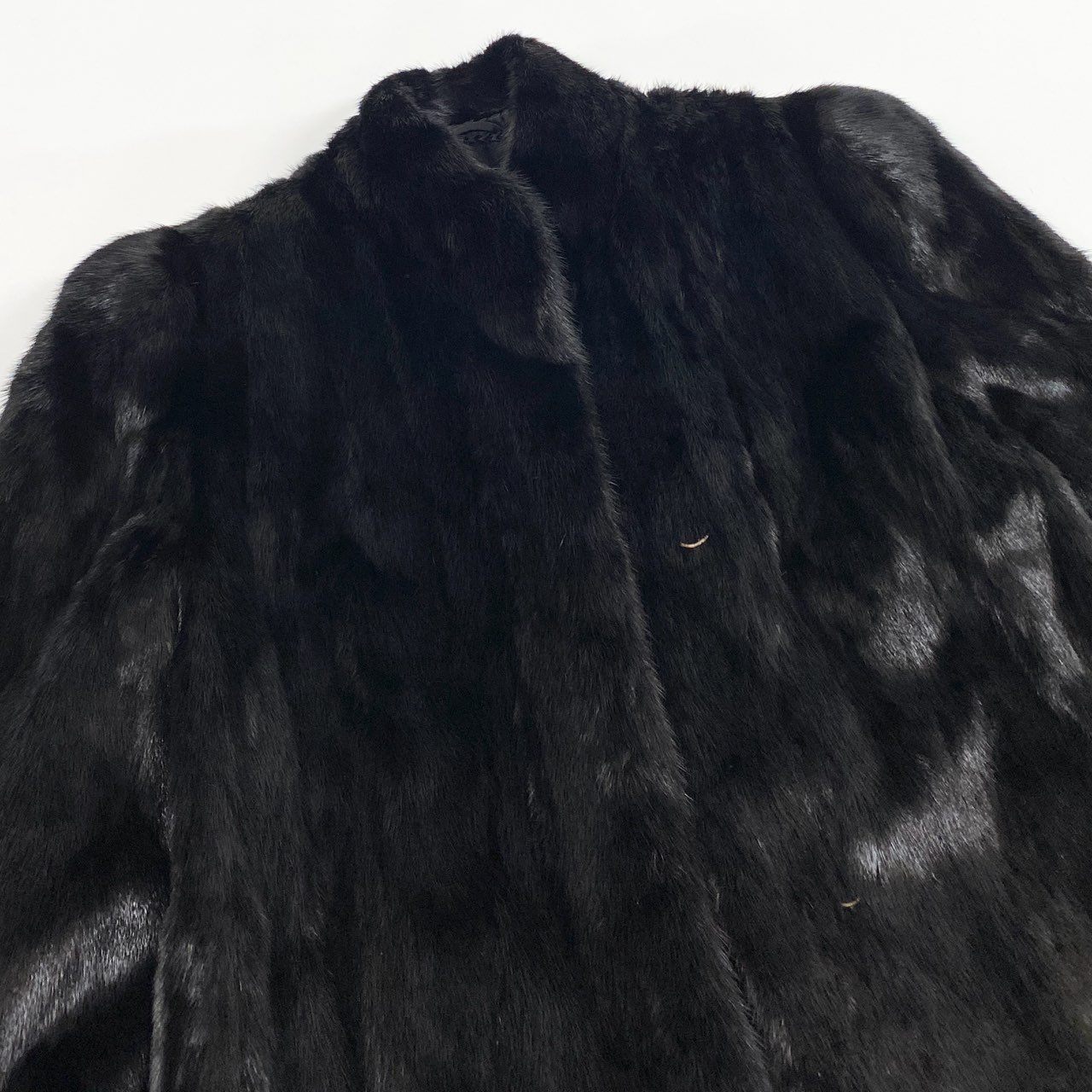 6a21 SAGA MINK サガミンク 銀サガ ダークミンク 丈112cm 超ロングコート サイズ13 ブラック 最高級本毛皮 Dark Mink Fur Long Coatt18r