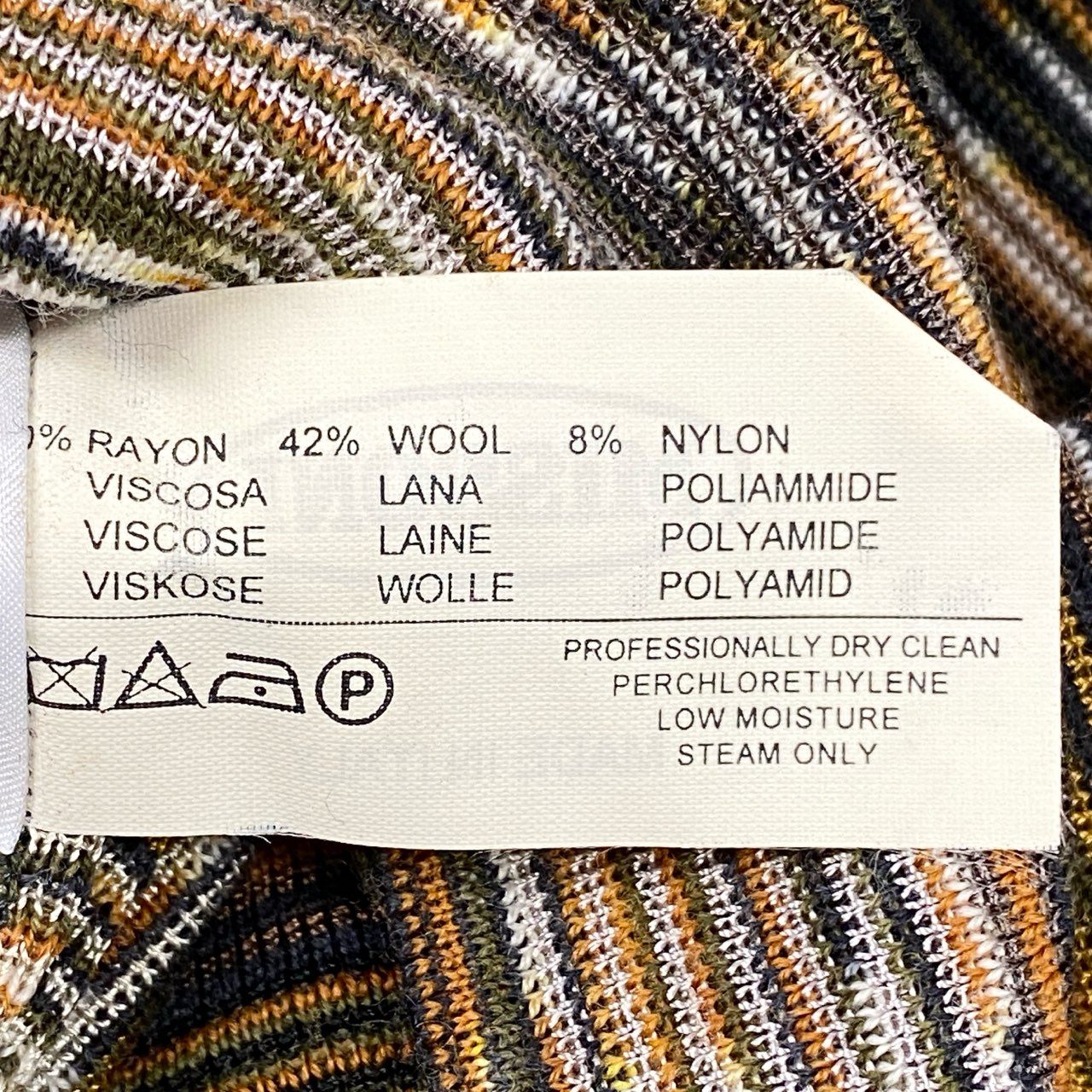 13j29 《美品》MISSONI ミッソーニ 長袖ニットワンピース ボーダー イタリア製 D-TK392 72サイズ マルチカラー レディースu02t