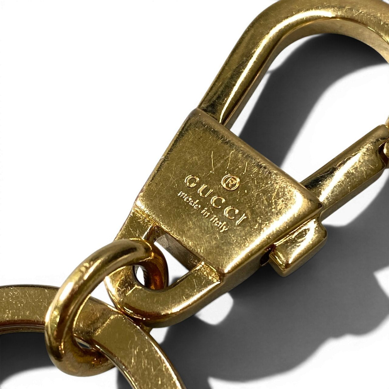 g9 GUCCI グッチ ロッキングG キーリング Interlocking G Key Ring 701432 ベージュ キーホルダーt18r