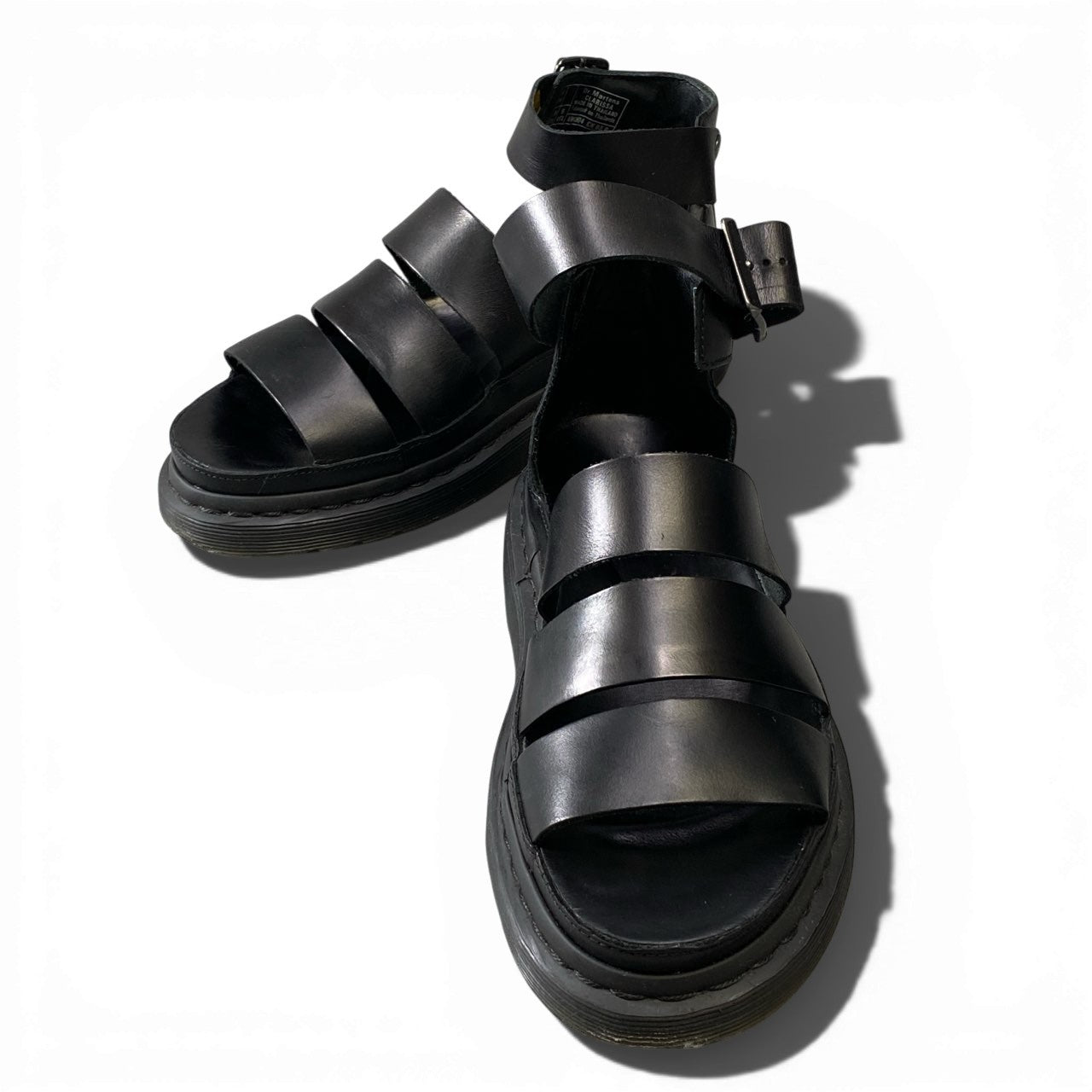 1a6《美品》 Dr.Martens ドクターマーチン CLARISSA クラリッサ レザーサンダル シューズ UK6 ブラック レディース 女性用k02i