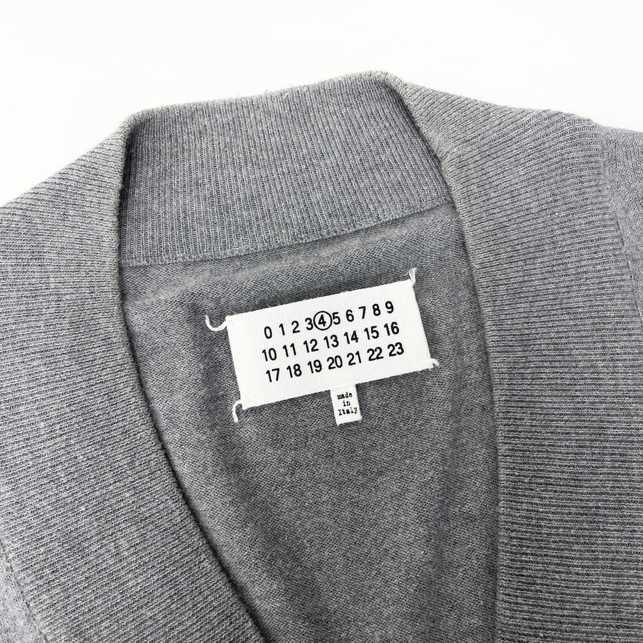 23e11 Maison Margiela メゾンマルジェラ エルボーパッチカーディガン ニットセーター 異素材切替 イタリア製 Sサイズ グレー コットン100％ レディース 女性用t18r