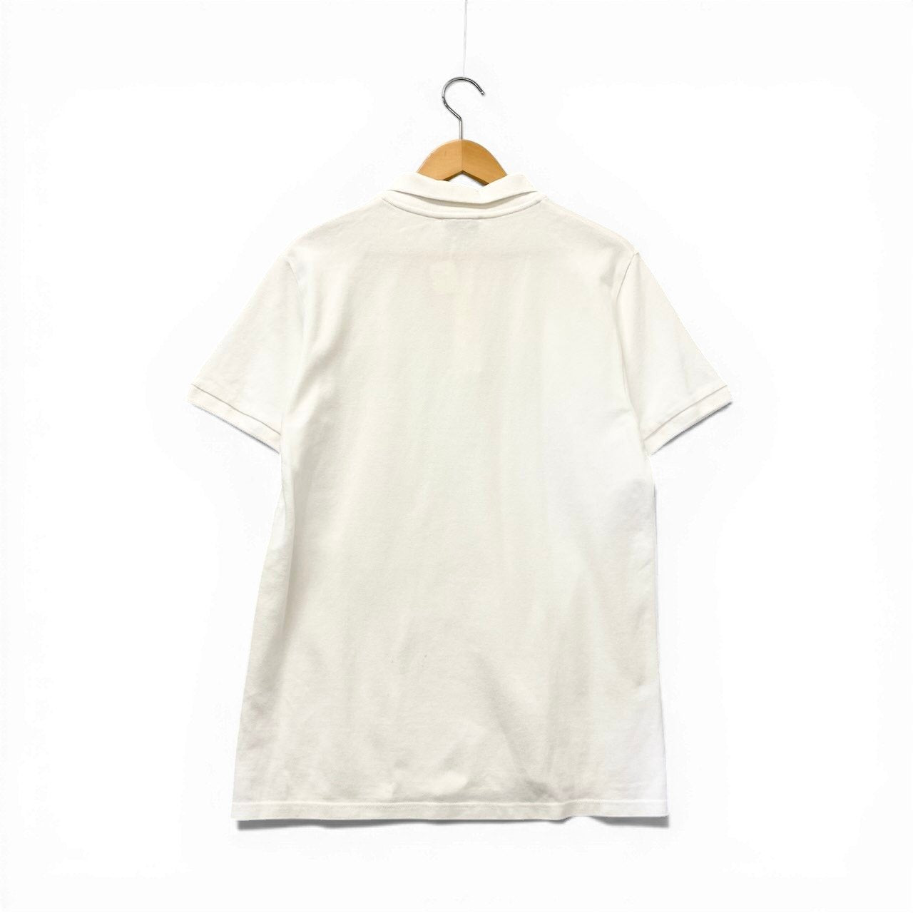 78c31 MAISON KITSUNE メゾンキツネ ダブルフォックスヘッドパッチポロシャツ 半袖ポロシャツ トップス Lサイズ ホワイト コットン100％ メンズ 男性用u02t