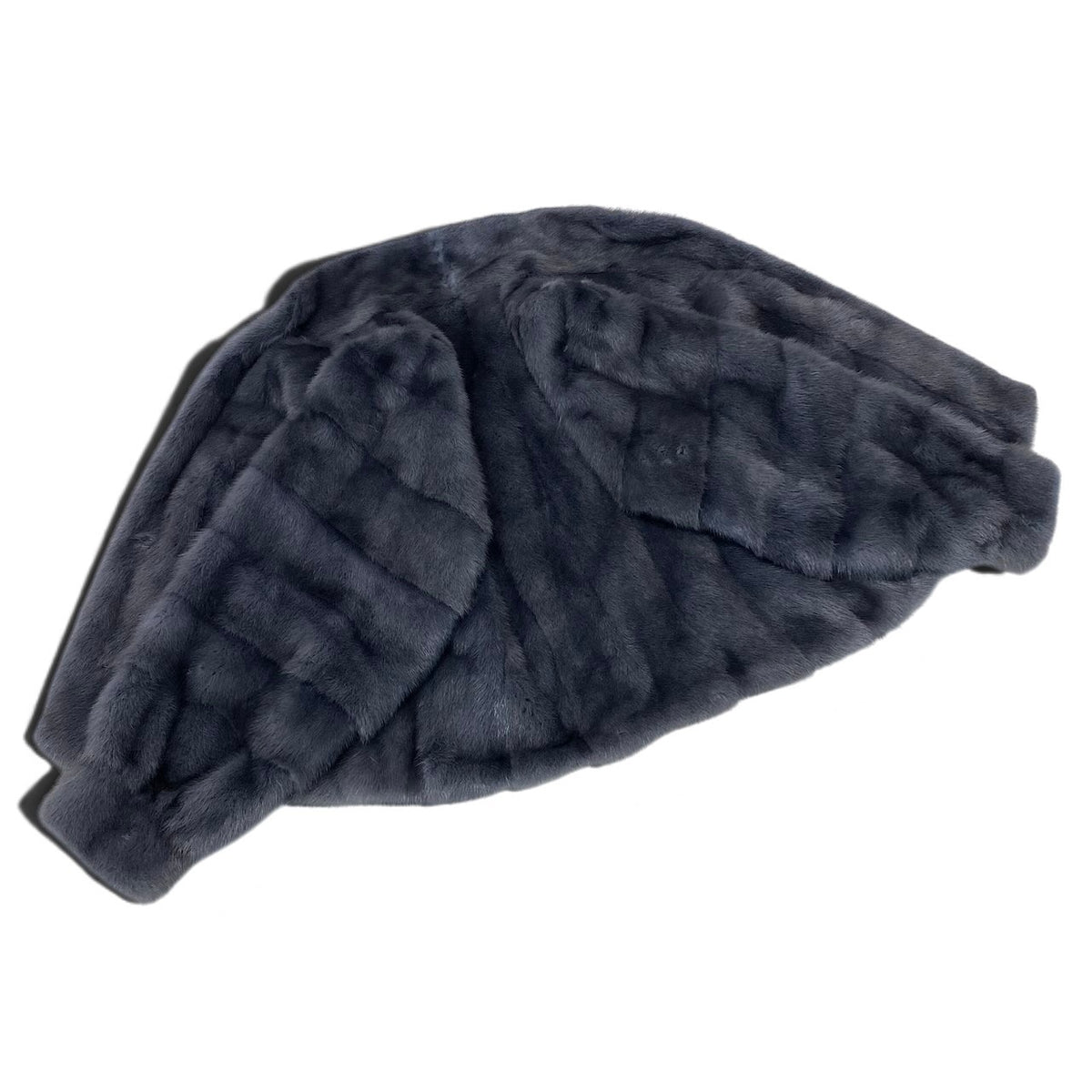 18i20 EMBA エンバ 染め 袖段 ミンクファーコート サイズ13 ブルーグレー 本毛皮 Dyed Mink Fur Coat リアルファーt18r