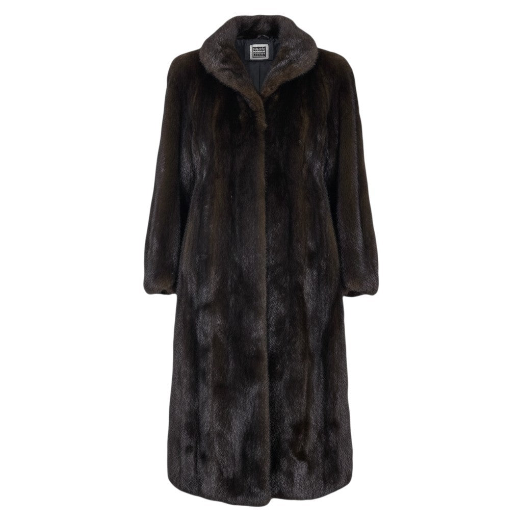 30i21 SAGA MINK サガミンク 銀サガ ダークミンク 超ロングコート 丈110cm サイズ11 ダークブラウン 本毛皮 Dark Mink Fur Long Coat リアルファーt18r