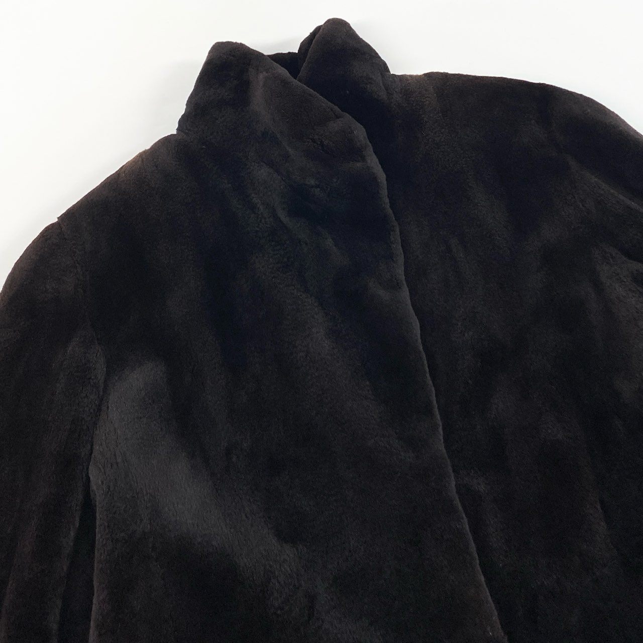 84b3 Guy Laroche ギラロッシュ シェアードミンク ロングコート サイズF ブラック 本毛皮 Shared Mink Fur Long Coatt18r