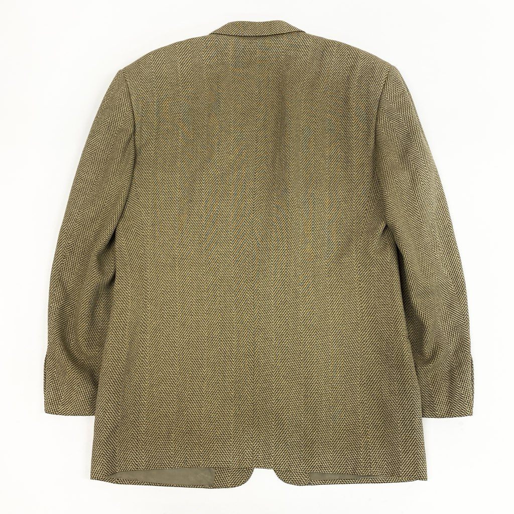 32l24 GIORGIO ARMANI ジョルジオアルマーニ テーラードジャケット ヘリンボーンジャケット シングルジャケット イタリア製 44サイズ ベージュ系 メンズo07t