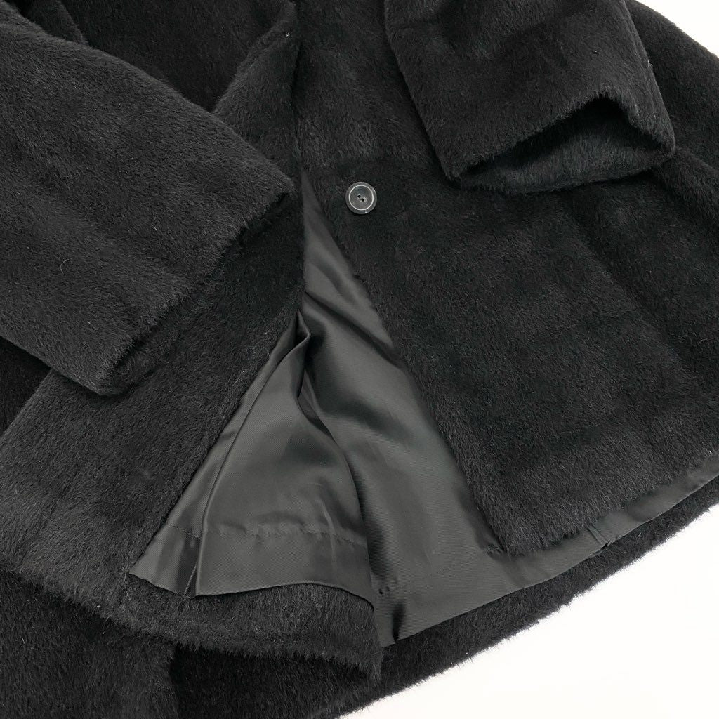 43l25《未使用保管品》定価27万 AGNONA アニオナ アルパカ ウール ロングコート サイズ44 ブラック イタリア製 タグ付きt18r