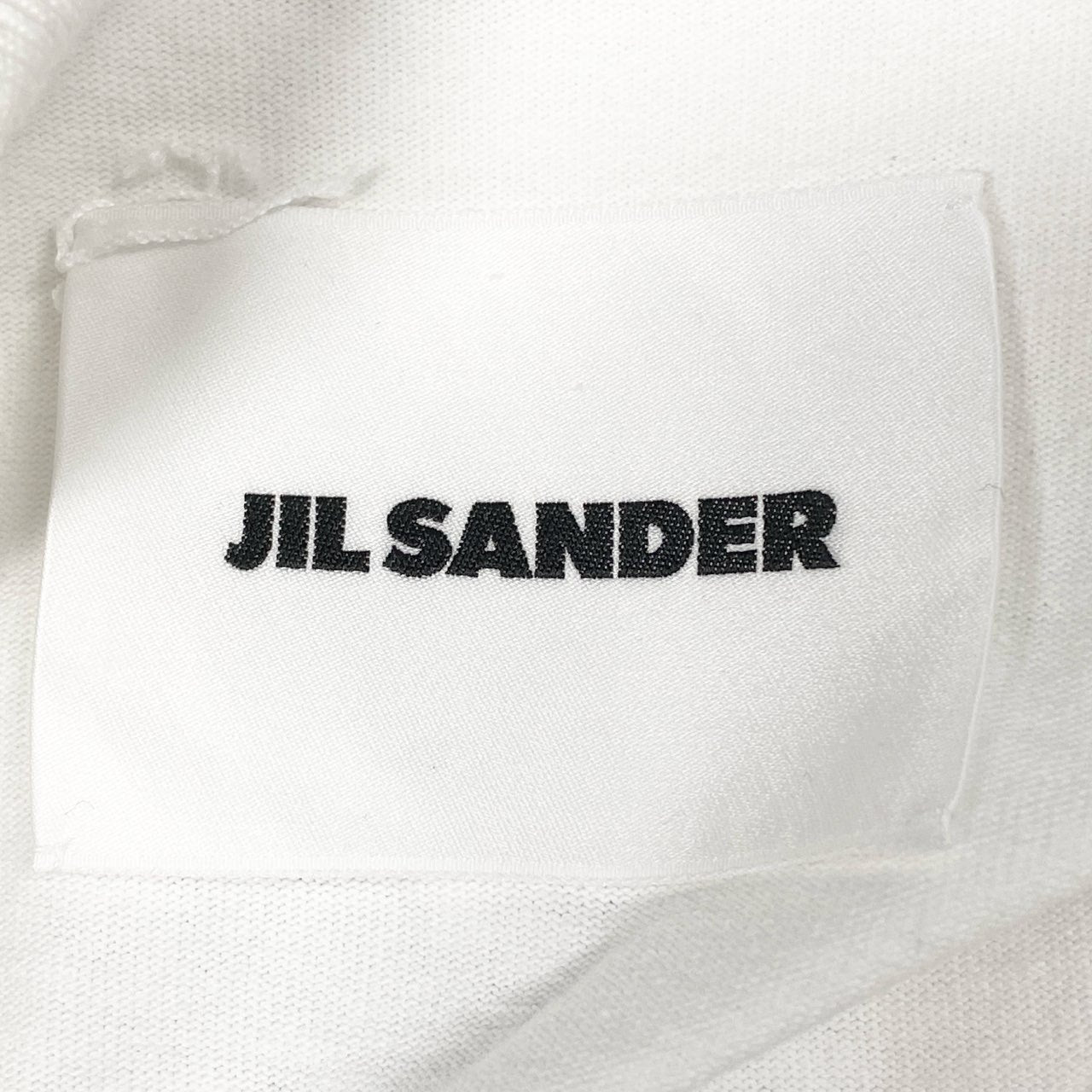 83b26 JIL SANDER ジルサンダー 長袖Ｔシャツ カットソー トップス ワッペン Ｓ ホワイト系 コットン メンズu02t