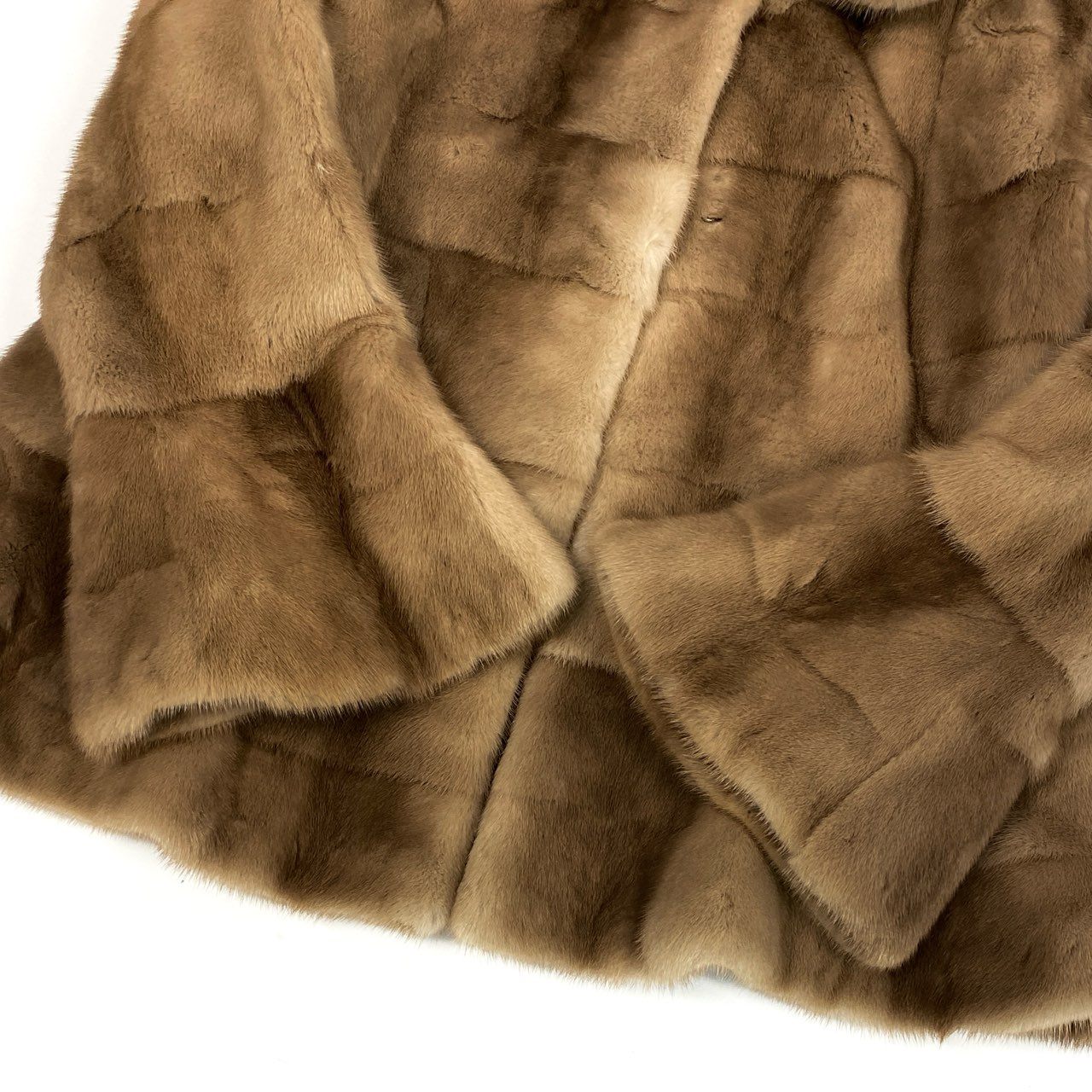 52k19 Taehyun Fur パステルミンク ミンクコート ハーフコート 最高級毛皮 ベージュ 本毛皮 レアデザイン MINK FUR リアルファー コートt18r