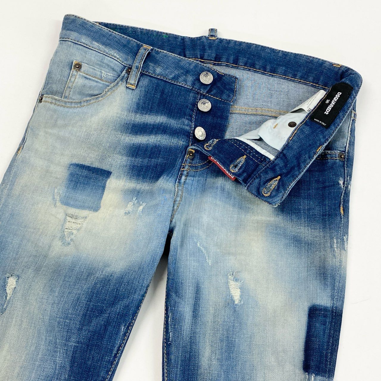 31a26 DSQUARED2 ディースクエアード girl cropped jean ダメージ加工 デニムパンツ ボトムス ジーンズ イタリア製 S75LA0908 36 インディゴ コットン レディースo07t