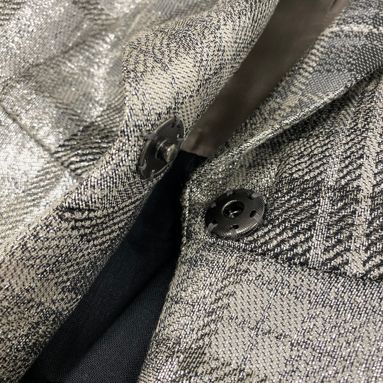 e11 DRIES VAN NOTEN メタリックベスト チェック柄 71-07-31-07006 34サイズ グレー レディース 女性用u02t
