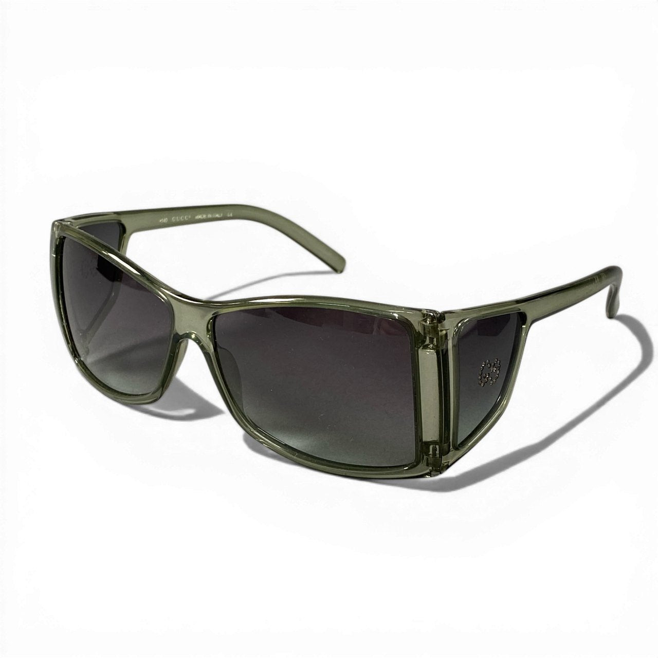 d9 GUCCI グッチ ラインストーンGGロゴ サングラス Rhinestone GG Sunglasses GG2466 56□12 グリーン アイウェア メガネt18r