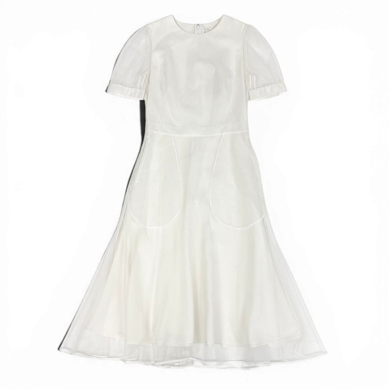He11 GIVENCHY ジバンシー 2023SS チュールレイヤードドレス ワンピースサイズ34 ホワイト レディースk02i