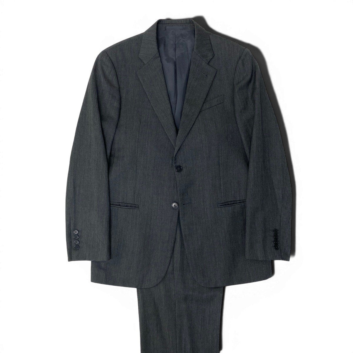 84g15 ARMANI COLLEZIONI アルマーニコレツィオーネ セットアアップ シングルスーツ 2B サイズ48 グレー ウール100％ メンズ 紳士服o07t