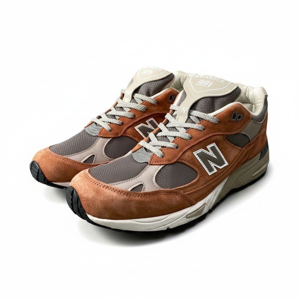 1g8 New Balance ニューバランス 991 SEQUOIA セコイア made in U.K. ローカットスニーカー M991PTY 10 1/2 オレンジ グレー メンズ 男性用o07t