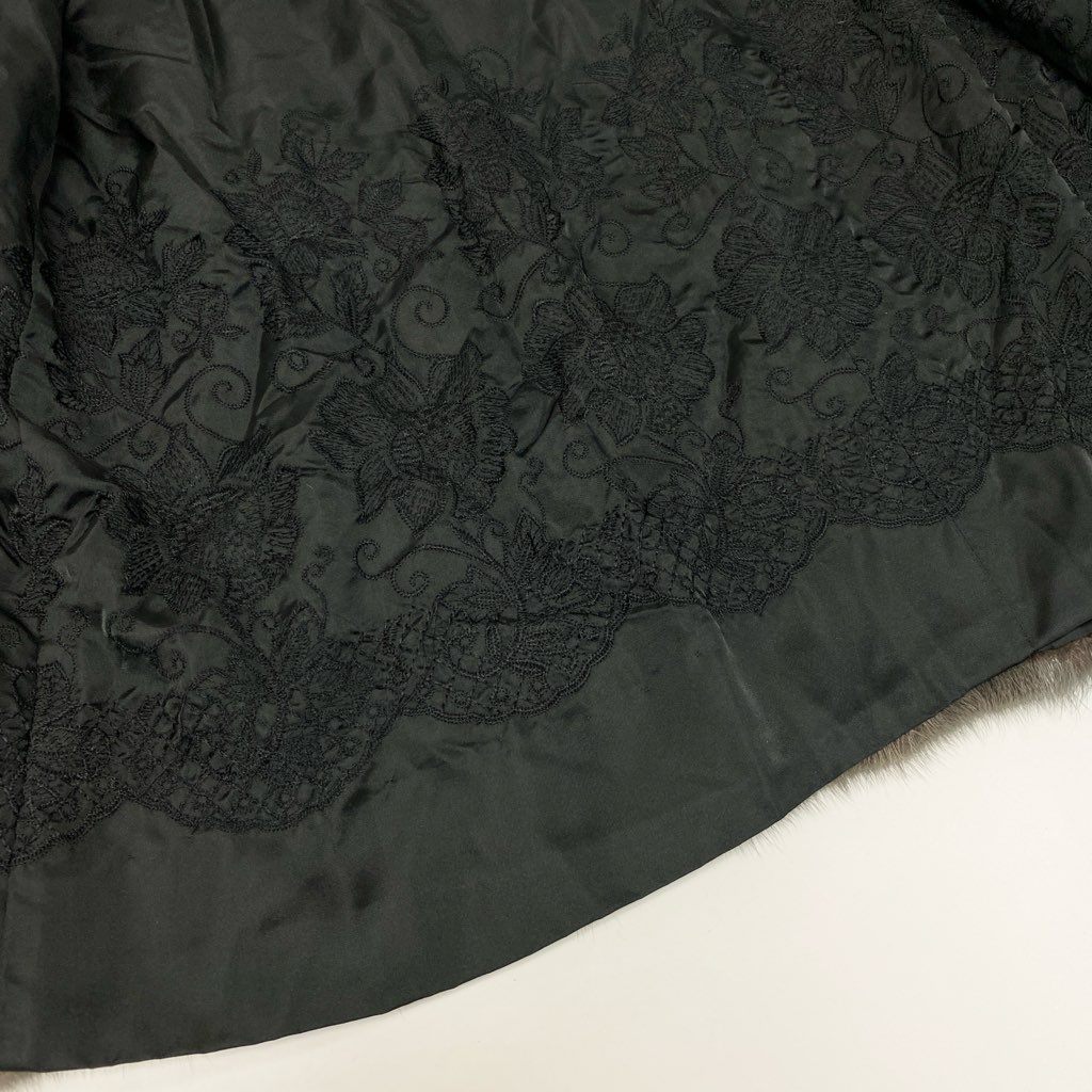 15l28 AKASAKA FUR 銀サガ SAGA MINK サガミンク 染めミンク ロングコート サイズF グレー 最高級本毛皮t18r