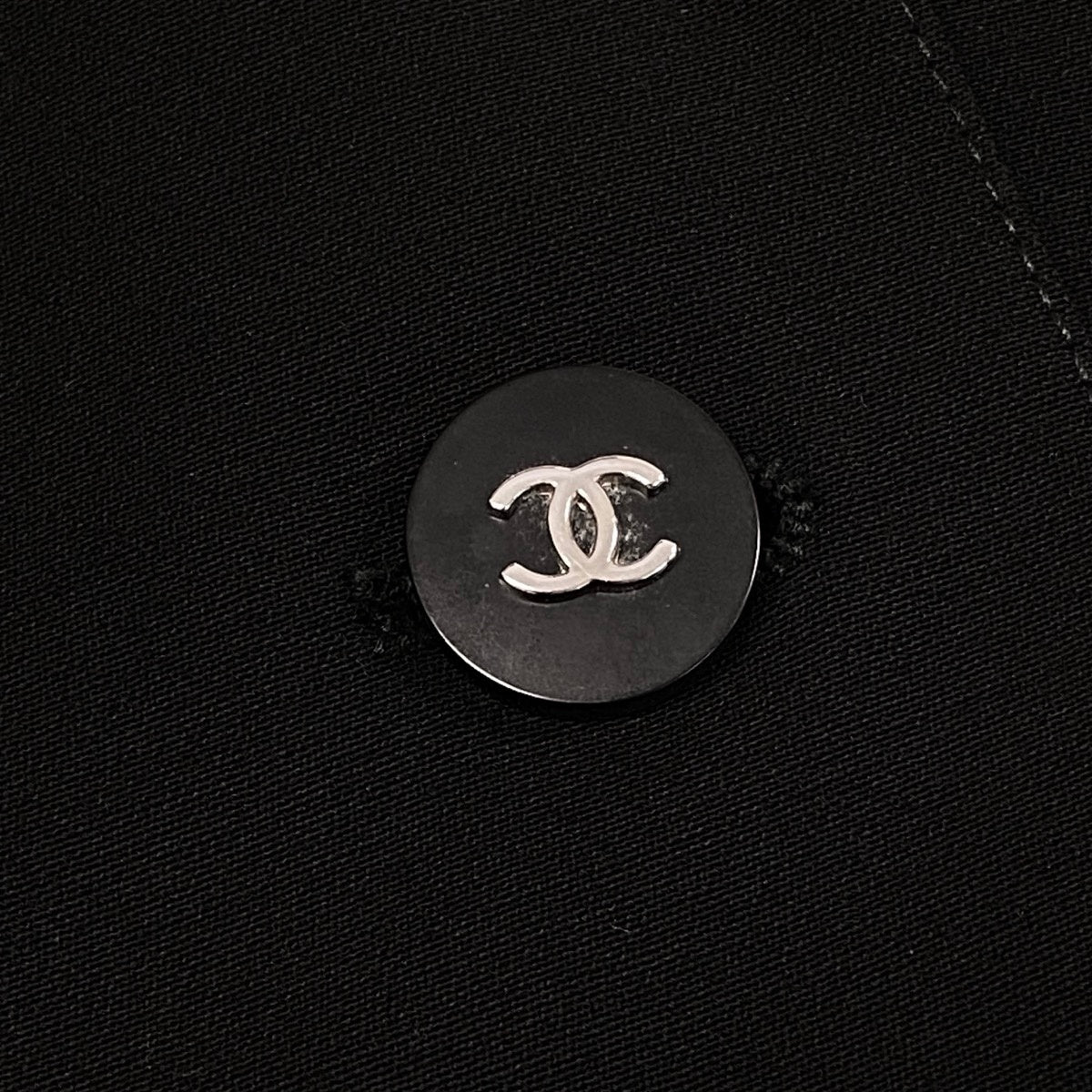 i22 CHANEL シャネル ヴィンテージ CCボタン ラウンドネックジャケット Vintage CC Button Round Neck Jacket P06469 Size40 ブラックt18r