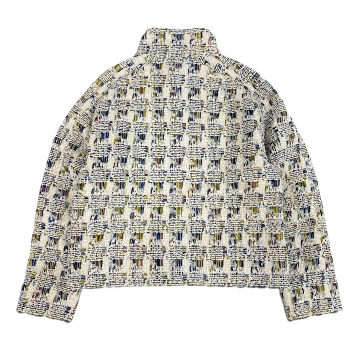 h31 【美品】CHANEL ファンシーツイード リバーシブル オーバージャケット P58258 38サイズ マルチカラー レディース 女性用k02i