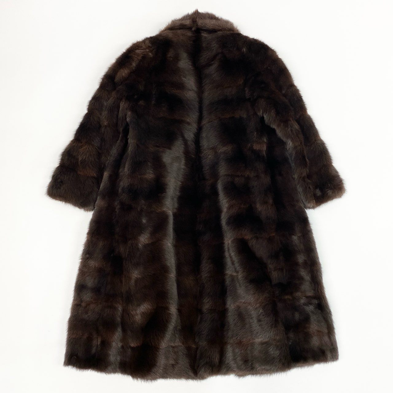 53k10 Onward オンワード マホガニー ミンク 超ロングコート 105cm M ブラウン 本毛皮 MINK FUR COAT リアルファーt18r