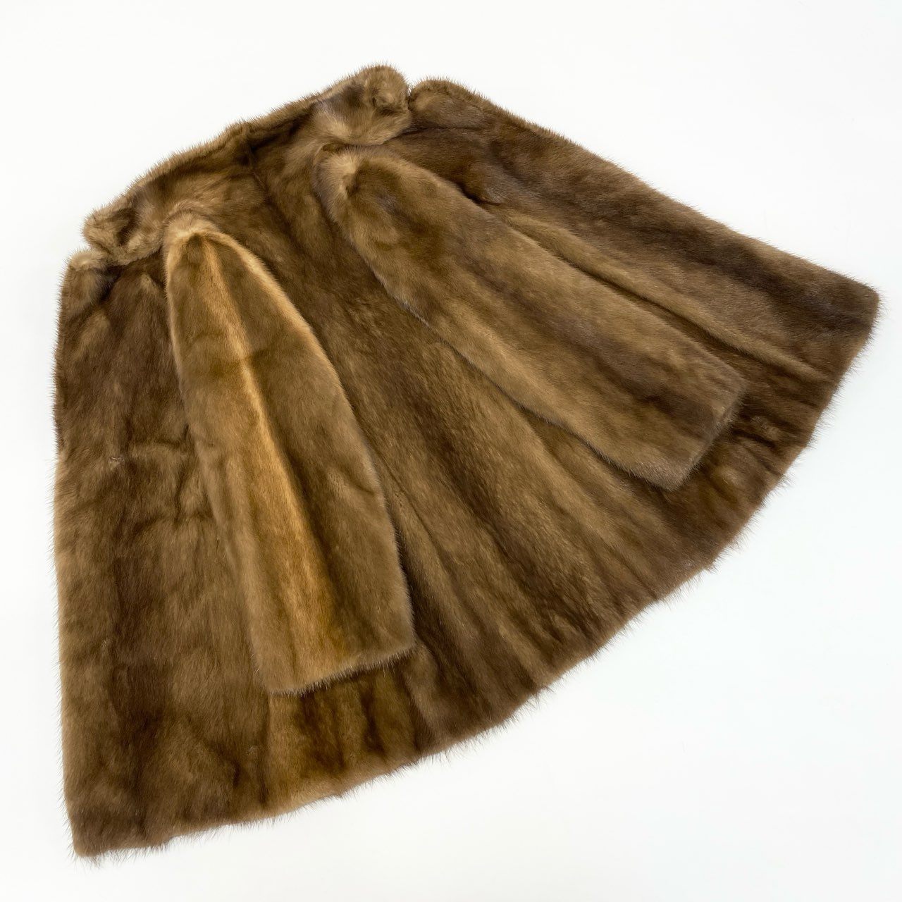 39k1《美品》 SAN MARCO サンマルコ パステルミンク ファーコート 11 ライトブラウン 本毛皮 MINK FUR COATt18r