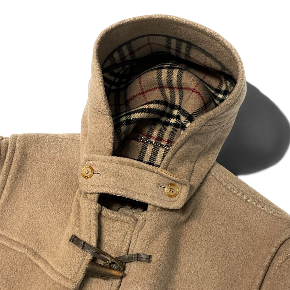 j29 Burberrys ダッフルコート ノバチェック アウター イングランド製 ベージュ ウール100％ メンズ 男性用u02t