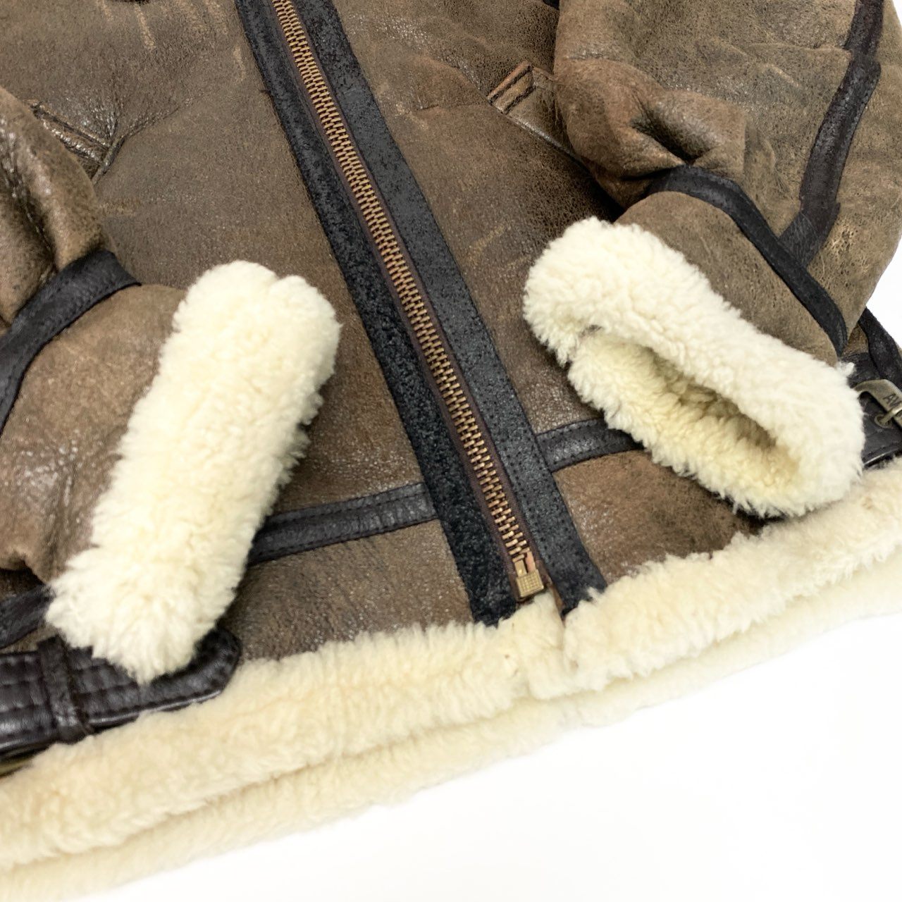 52c14 AVIREX アヴィレックス B-3 フライトジャケット ムートン 33H5595 32 ブラウン Flight Jacket アメカジt18r