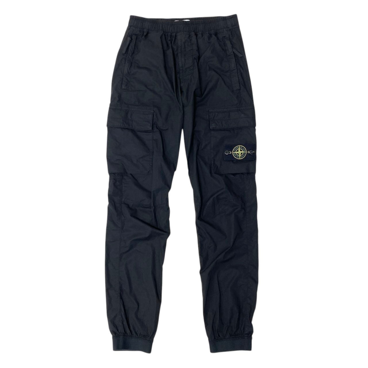 25j20 STONE ISLAND ストーンアイランド レギュラー テーパードフィット カーゴパンツ 伸縮性 3100031 W27 ブラック メンズo07t