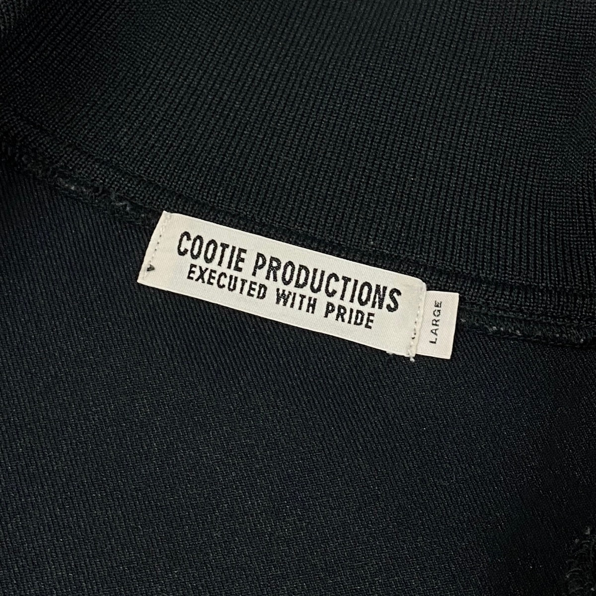 52f29 COOTIE PRODUCTIONS クーティー 21aw Poyester Twill Half Zip L/S Tee ツイルハーフジップ プルオーバー サイズL ブラック ポリエステル100％ メンズ 紳士服o07t