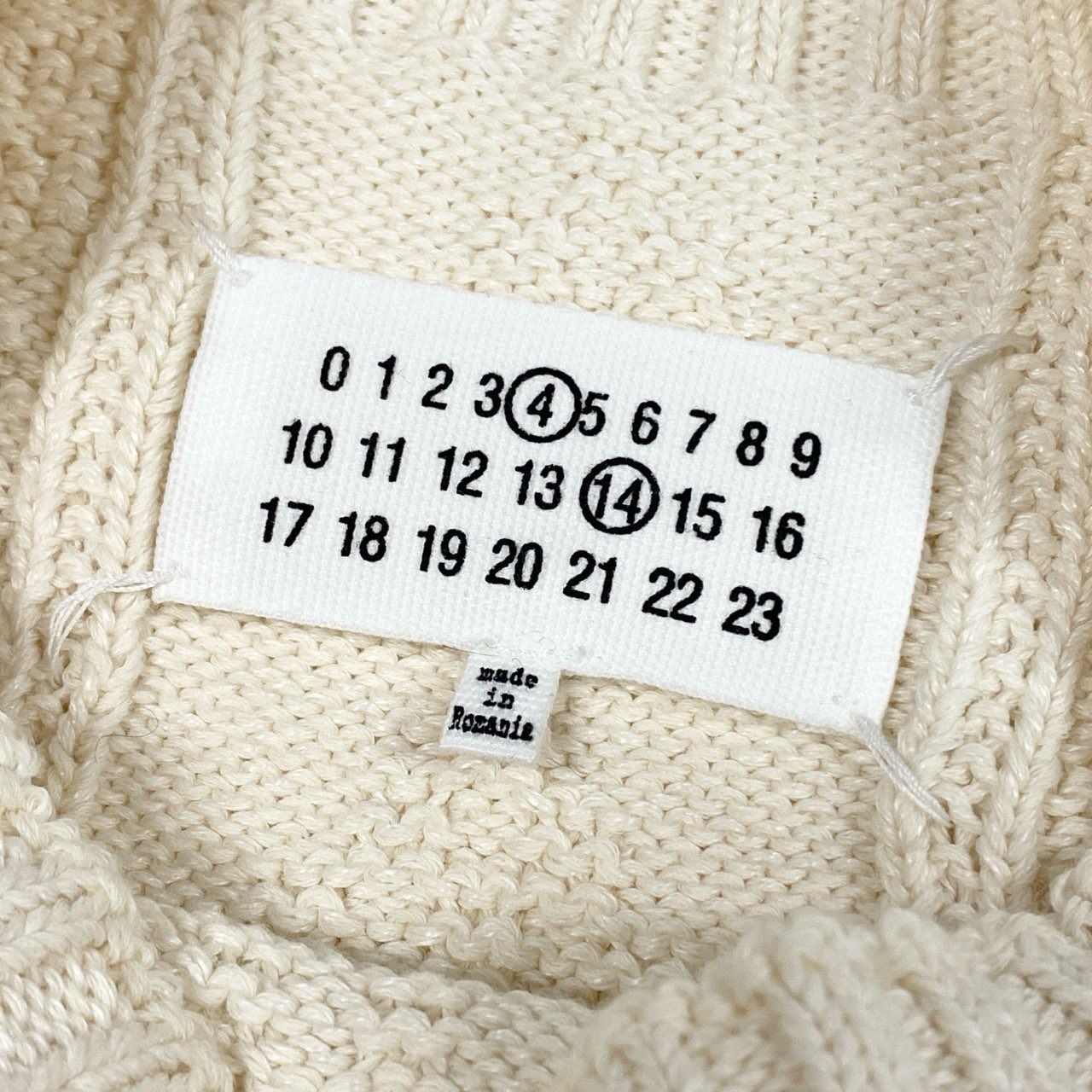 85a28 Maison Margiela メゾンマルジェラ デストロイ アランニット フィッシャーマン セーター ニットセーター Mサイズ アイボリー メンズ 男性用o07t