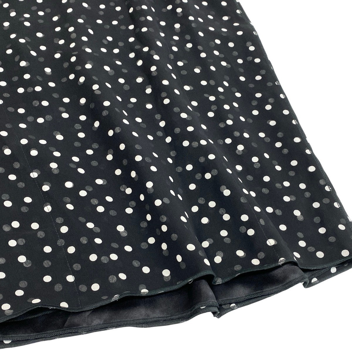 Eh11 DOLCE&GABBANA ドルチェアンドガッパーナ ドット柄 シルクスカート サイズ38 ブラック シルク100％ レディースo07t