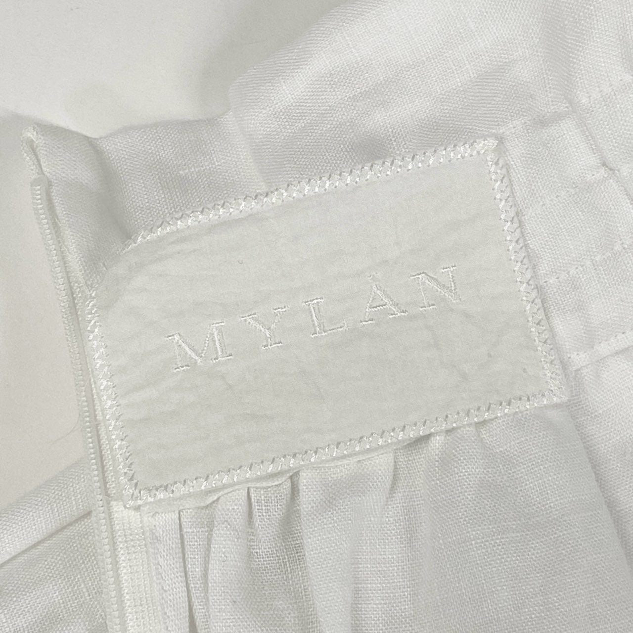 17f30 《美品》 MYLAN マイラン コクーンリボンスカート ロングスカート フレアスカート MY23SS-SK008 サイズF ホワイト リネン レディース 女性用
