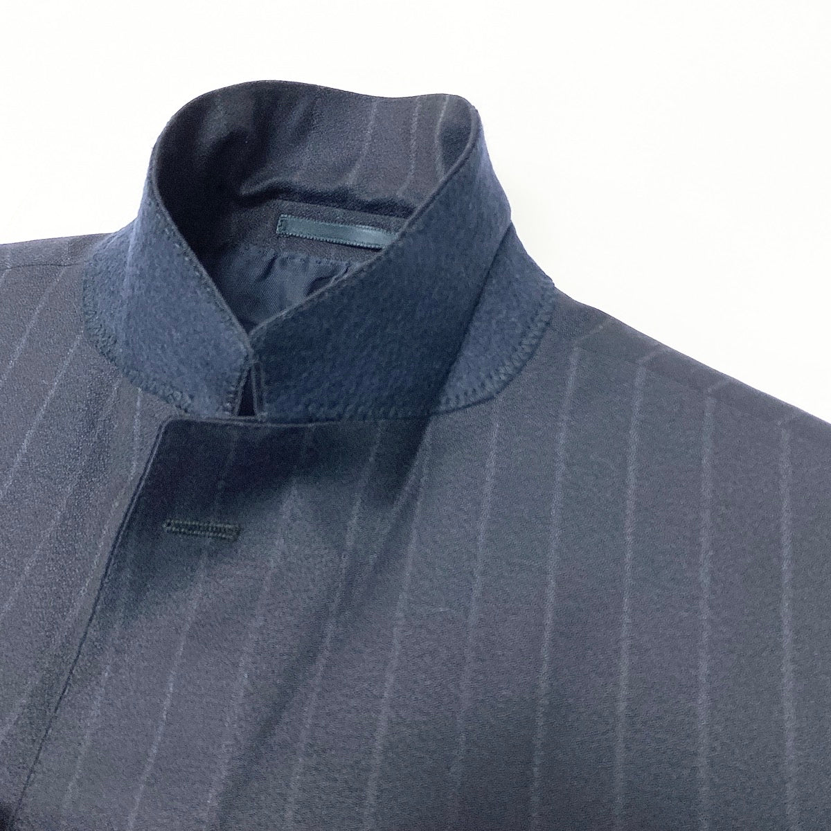 32e13 【美品】HUGO BOSS ヒューゴボス スーツセットアップ テーラードジャケット スラックス ストライプ REDA生地 46サイズ ネイビー ウール100％ メンズ 男性用u02t