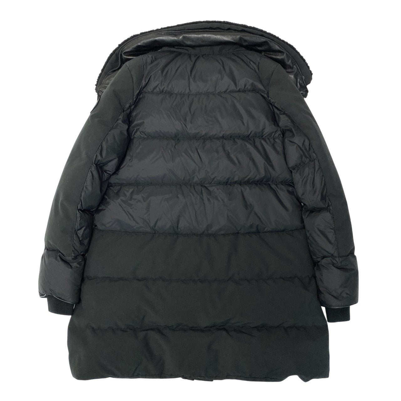 34a16 CANADA GOOSE カナダグース Altona Parka アルトナパーカ ダウンコート ダウンジャケット 3207LB Sサイズ ブラック ナイロン 牛革 レディースo07t